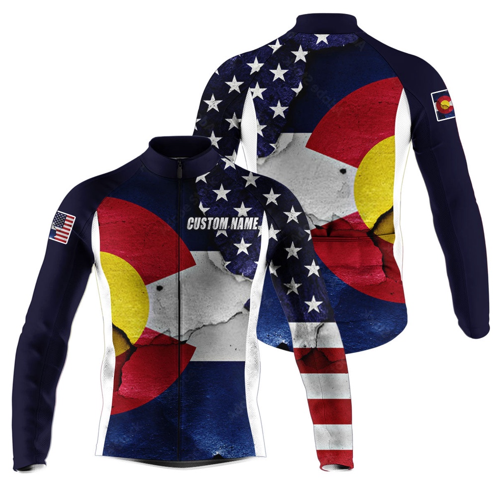 Colorado Menwomen Cycling Jersey With 3 Pockets American Bike Shirt Mountain Bike Gear, Custom Mono Cycling Jersey