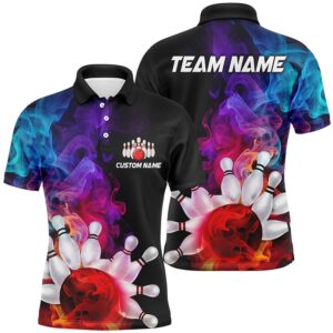 Colorful Bowling Polo Shirts For Men Smoke&hellip;
