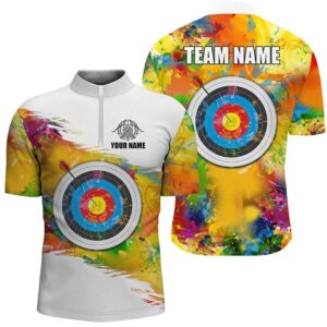 Colorful Target Archery Men Polo & Jersey Shirt Custom Archery Jerseys Attire For Archer, Custom Archery Team Shirt