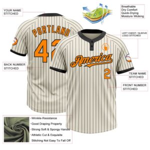 Cream Black Pinstripe Bay Orange Two Button Unisex Softball Jersey Custom Team Softball Jersey 3 mmlogn.jpg