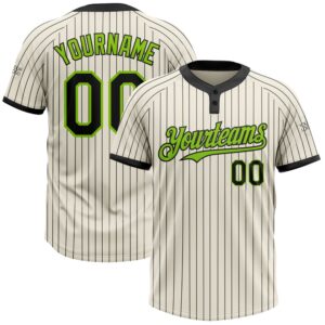 Cream Black Pinstripe Neon Green Two Button&hellip;
