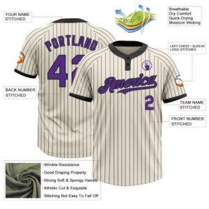 Cream Black Pinstripe Purple Two Button Unisex Softball Jersey Custom Team Softball Jersey 3 hrhygg.jpg