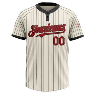 Cream Black Pinstripe Red Two Button Unisex Softball Jersey Custom Team Softball Jersey 2 d1hxvc.jpg