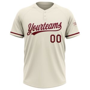 Cream Crimson Two Button Unisex Softball Jersey Custom Team Softball Jersey 2 w0abb7.jpg