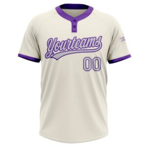Cream Gray Purple Two Button Unisex Softball Jersey Custom Team Softball Jersey 2 llui4m.jpg
