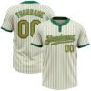 Cream Kelly Green Pinstripe Navy Two Button Unisex Softball Jersey, Custom Team Softball Jersey