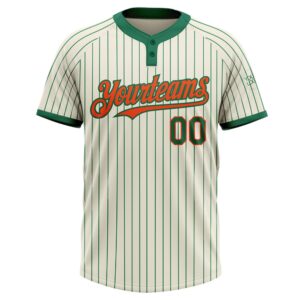 Cream Kelly Green Pinstripe Orange Two Button Unisex Softball Jersey Custom Team Softball Jersey 2 ljag0f.jpg
