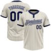 Cream Navy Pinstripe Light Blue Two Button Unisex Softball Jersey, Custom Team Softball Jersey Cream Navy Pinstripe Light Blue Two Button Unisex Softball Jersey, Custom Team Softball Jersey