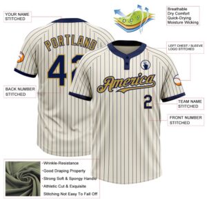 Cream Navy Pinstripe Old Gold Two Button Unisex Softball Jersey Custom Team Softball Jersey 3 bsjdj3.jpg
