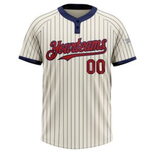 Cream Navy Pinstripe Red Two Button Unisex Softball Jersey Custom Team Softball Jersey 2 pqkydh.jpg