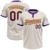 Cream Purple Gray Two Button Unisex Softball Jersey, Custom Team Softball Jersey