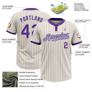 Cream Purple Pinstripe Gray Two Button Unisex Softball Jersey Custom Team Softball Jersey 3 icatog.jpg