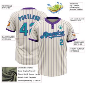Cream Purple Pinstripe Teal Two Button Unisex Softball Jersey Custom Team Softball Jersey 3 ad3yc0.jpg