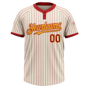 Cream Red Pinstripe Gold Two Button Unisex Softball Jersey Custom Team Softball Jersey 2 avzvma.jpg