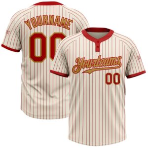 Cream Red Pinstripe Old Gold Two Button&hellip;