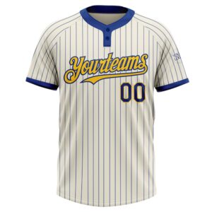 Cream Royal Pinstripe Yellow Two Button Unisex Softball Jersey Custom Team Softball Jersey 2 ymrvz6.jpg