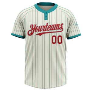 Cream Teal Pinstripe Red Gray Two Button Unisex Softball Jersey Custom Team Softball Jersey 2 ds3aw7.jpg