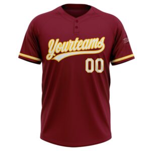 Crimson White Yellow Two Button Unisex Softball Jersey Custom Team Softball Jersey 2 sjoyja.jpg