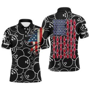 Custom American Flag Men Polo Bowling Shirt&hellip;