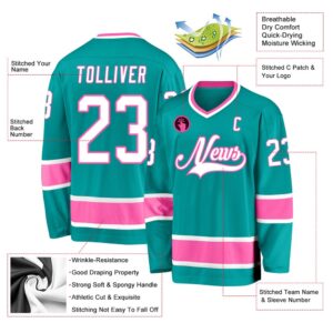 Custom Aqua White Pink Hockey Jersey New Hockey Jersey Personali Sport Team Jersey Shirt 2 y2ocqx.jpg