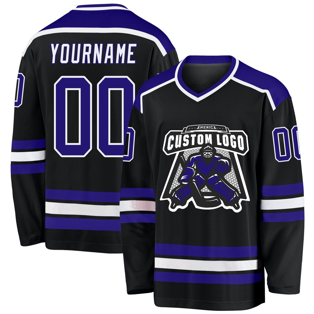 Custom Black Dark Purple White Hockey Jersey, New Hockey Jersey, Personali Sport Team Jersey Shirt