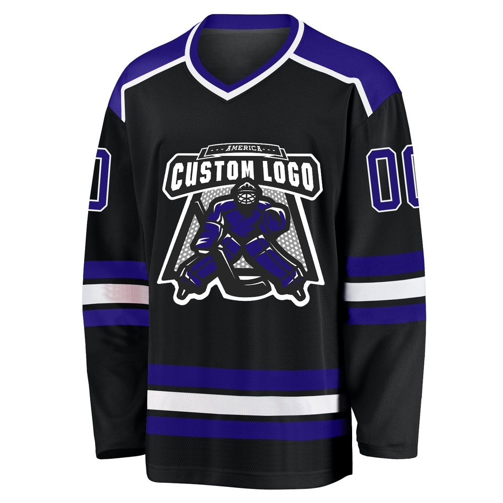Custom Black Dark Purple White Hockey Jersey, New Hockey Jersey, Personali Sport Team Jersey Shirt