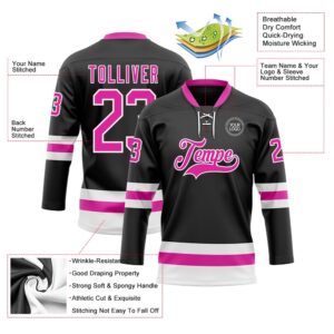 Custom Black Deep Pink White Hockey Lace Neck Jersey New Hockey Jersey Personali Sport Team Jersey Shirt 3 k7krjl.jpg