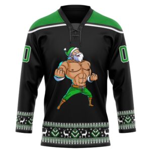 Custom Black Grass Green White Christmas Santa Claus 3D Hockey Lace Neck Jersey New Hockey Jersey Personali Sport Team Jersey Shirt 2 datmj7.jpg