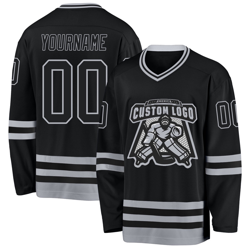 Custom Black Gray Hockey Jersey, New Hockey Jersey, Personali Sport Team Jersey Shirt