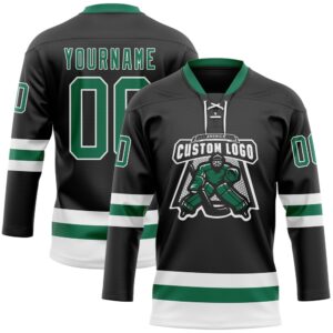 Custom Black Kelly Green White Hockey Lace Neck Jersey New Hockey Jersey Personali Sport Team Jersey Shirt 2 hdyexw.jpg