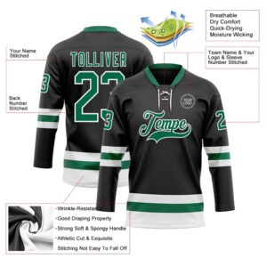 Custom Black Kelly Green White Hockey Lace Neck Jersey New Hockey Jersey Personali Sport Team Jersey Shirt 3 rkh60j.jpg