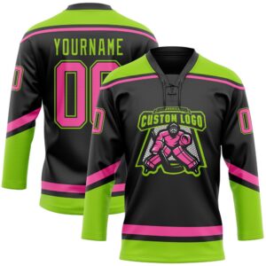 Custom Black Pink Neon Green Hockey Lace Neck Jersey New Hockey Jersey Personali Sport Team Jersey Shirt 2 imuo62.jpg