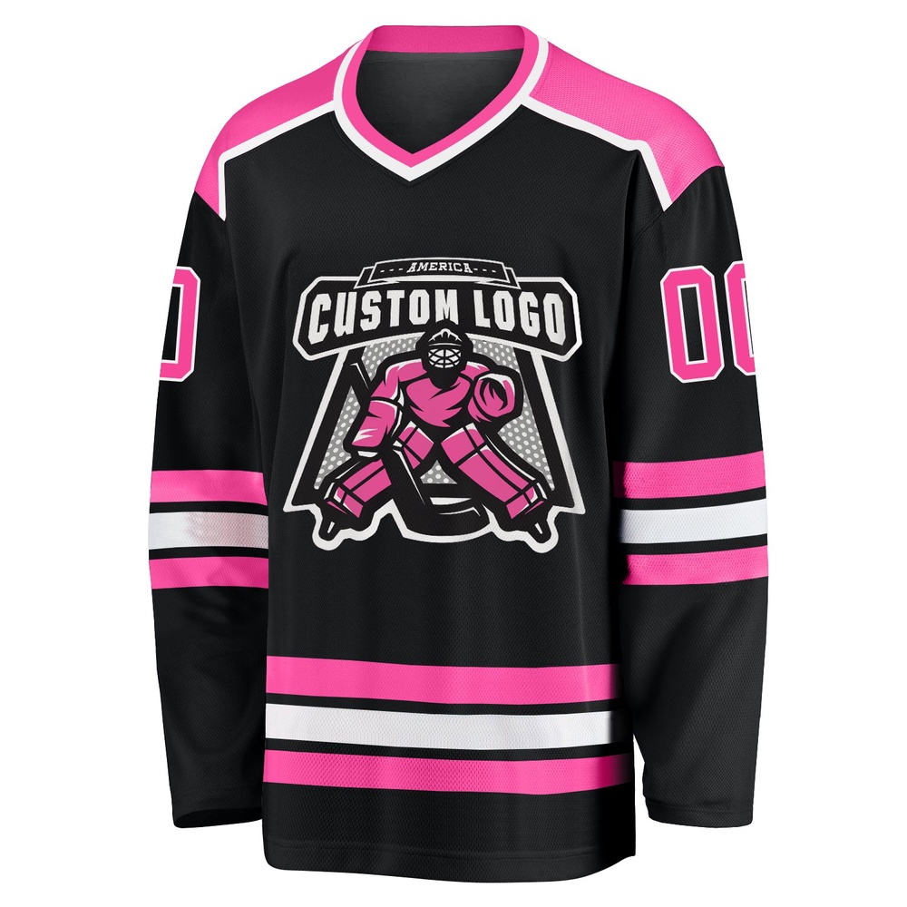 Custom Black Pink White Hockey Jersey, New Hockey Jersey, Personali Sport Team Jersey Shirt