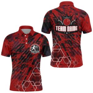 Custom Black&Red Bowling Shirt For Men Bowling&hellip;