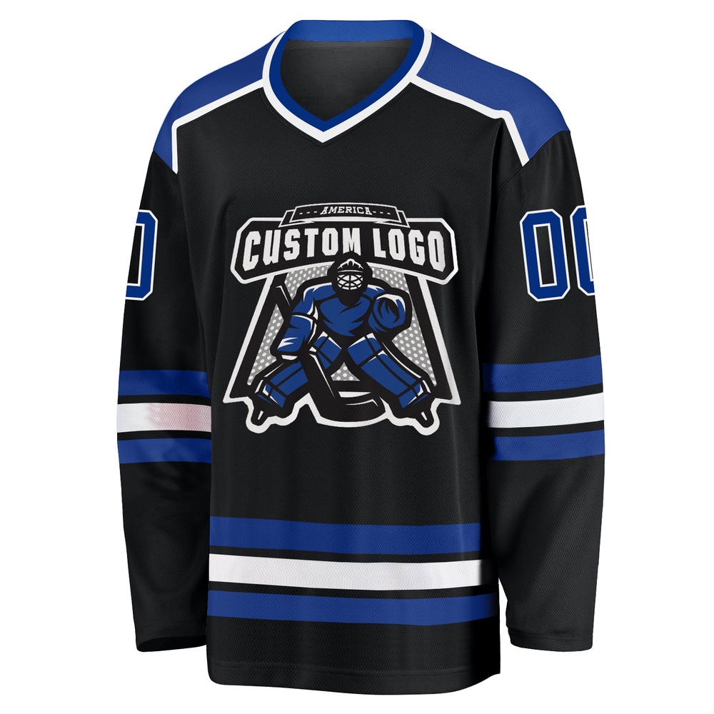 Custom Black Royal White Hockey Jersey, New Hockey Jersey, Personali Sport Team Jersey Shirt