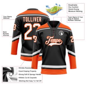 Custom Black White Orange Hockey Lace Neck Jersey New Hockey Jersey Personali Sport Team Jersey Shirt 3 cnldoj.jpg