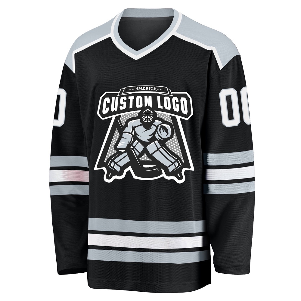 Custom Black White Silver Hockey Jersey, New Hockey Jersey, Personali Sport Team Jersey Shirt