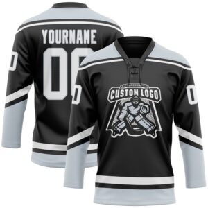 Custom Black White Silver Hockey Lace Neck Jersey New Hockey Jersey Personali Sport Team Jersey Shirt 3 hdlps5.jpg