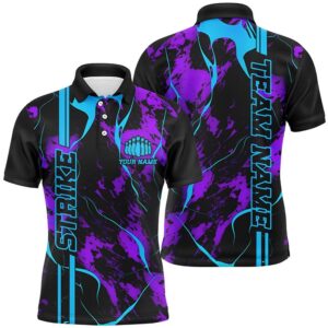 Custom Blue And Purple Strike Bowling Shirts&hellip;