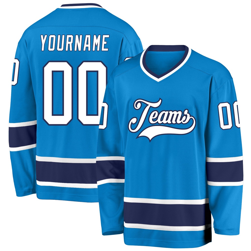 Custom Blue White Navy Hockey Jersey, New Hockey Jersey, Personali Sport Team Jersey Shirt
