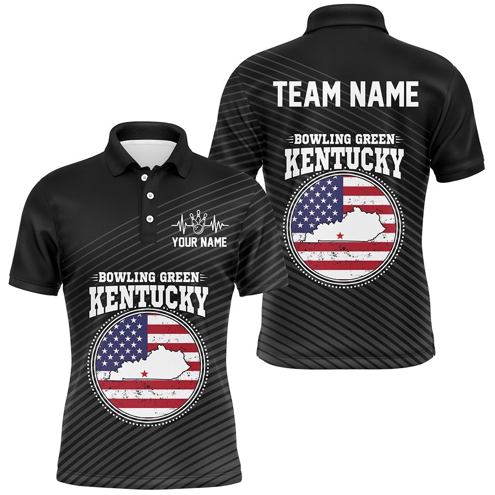 Custom Bowling Green Kentucky For Men, Polo Bowling Shirts, Team Shirt Bowling Pin And Ball, Personalized Bowling Team Shirt