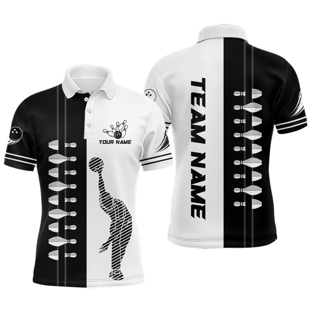 Custom Bowling Shirt Camo Bowling Team League Bowling Pins Shirt For Men Women Polo Bowling Shirt, Personalized Bowling Team Shirt