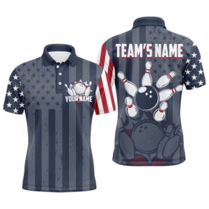 Custom Bowling Shirt For Men American Flag&hellip;