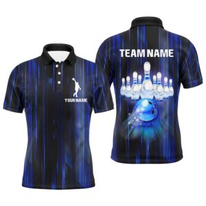 Custom Bowling Shirt For Men Blue Bowling&hellip;