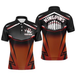 Custom Bowling Shirt For Men, Kingpins Orange&hellip;