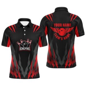 Custom Bowling Shirt For Men, Kingpins Red&hellip;