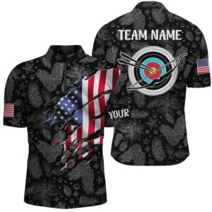 Custom Christmas USA Flag Archery Men Jersey Shirts, Merry Christmas Gift For Archer, Custom Archery Team Shirt