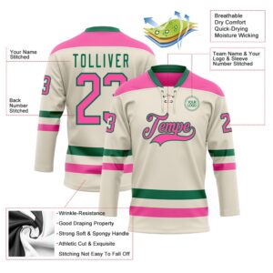 Custom Cream Pink Kelly Green Hockey Lace Neck Jersey New Hockey Jersey Personali Sport Team Jersey Shirt 3 tm5h6h.jpg