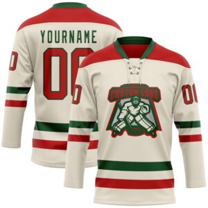 Custom Cream Red Green Hockey Lace Neck Jersey New Hockey Jersey Personali Sport Team Jersey Shirt 2 of1r8g.jpg