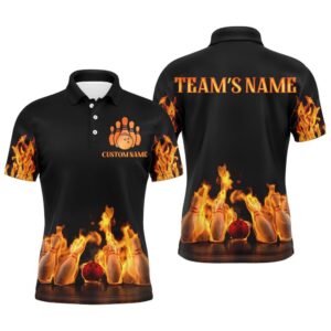 Custom Fire Bowling Shirt For Men, Flames&hellip;